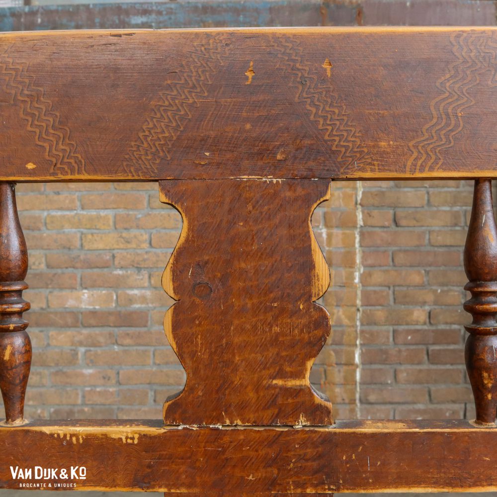 Lange bruine klepbank - Afbeelding 6