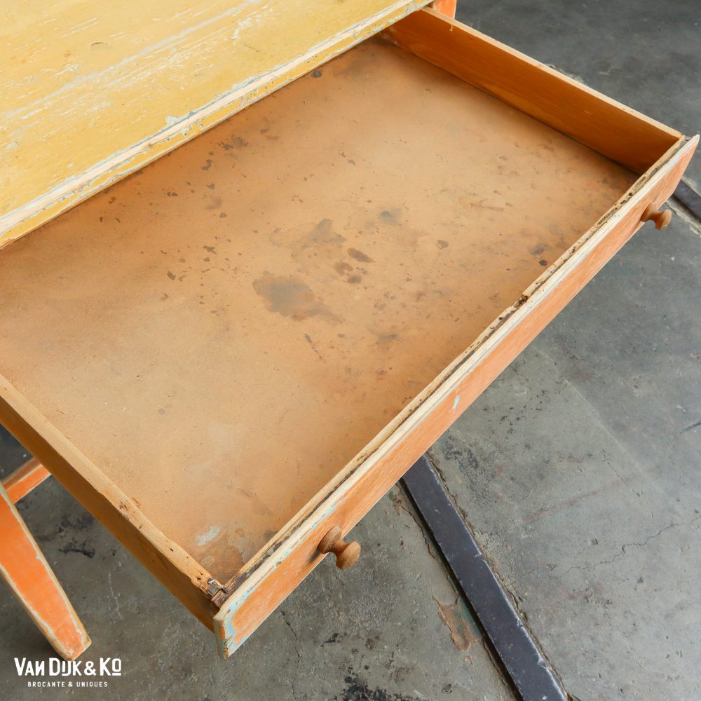 Brocante bureautje met grote la - Afbeelding 4