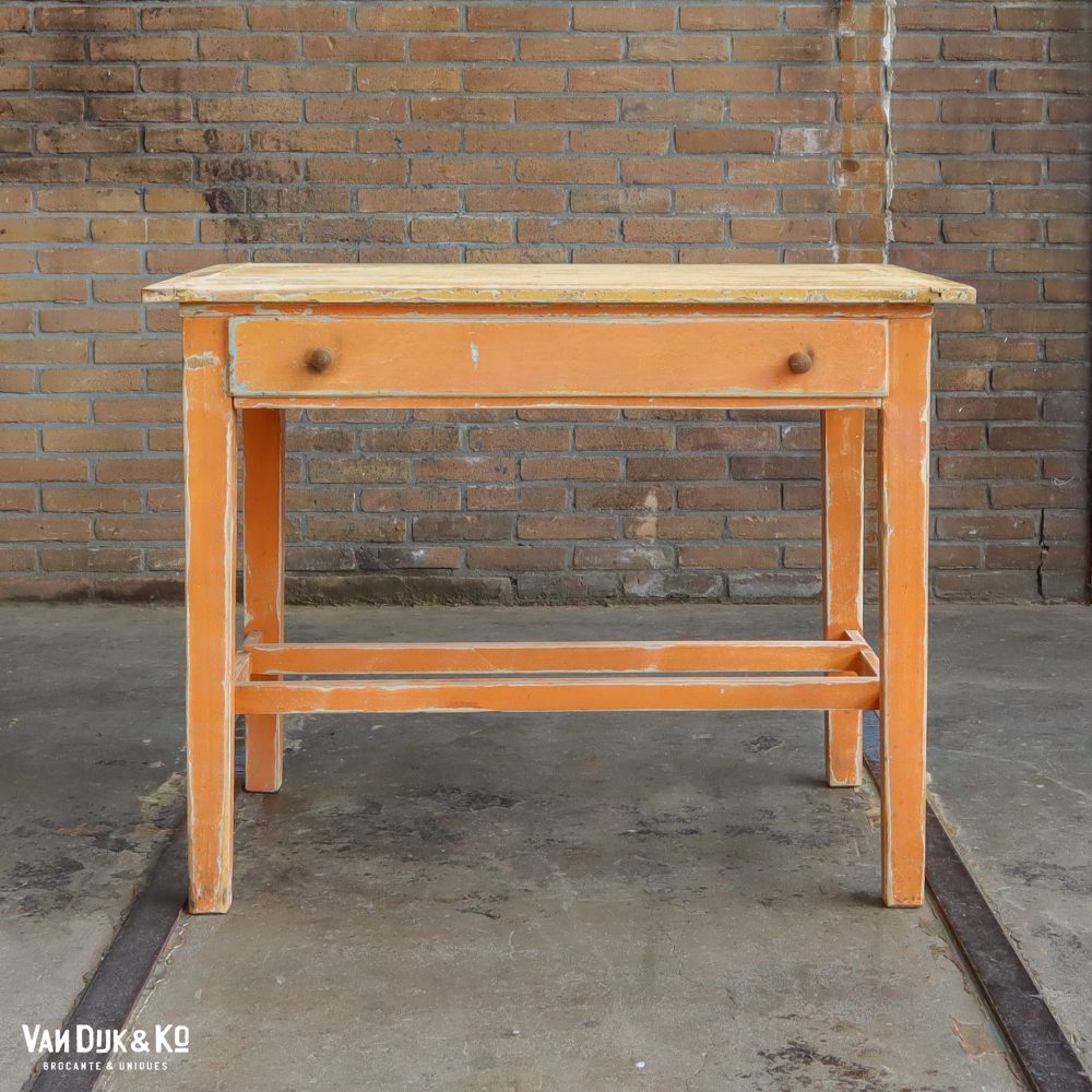 Brocante bureautje met grote la - Afbeelding 5
