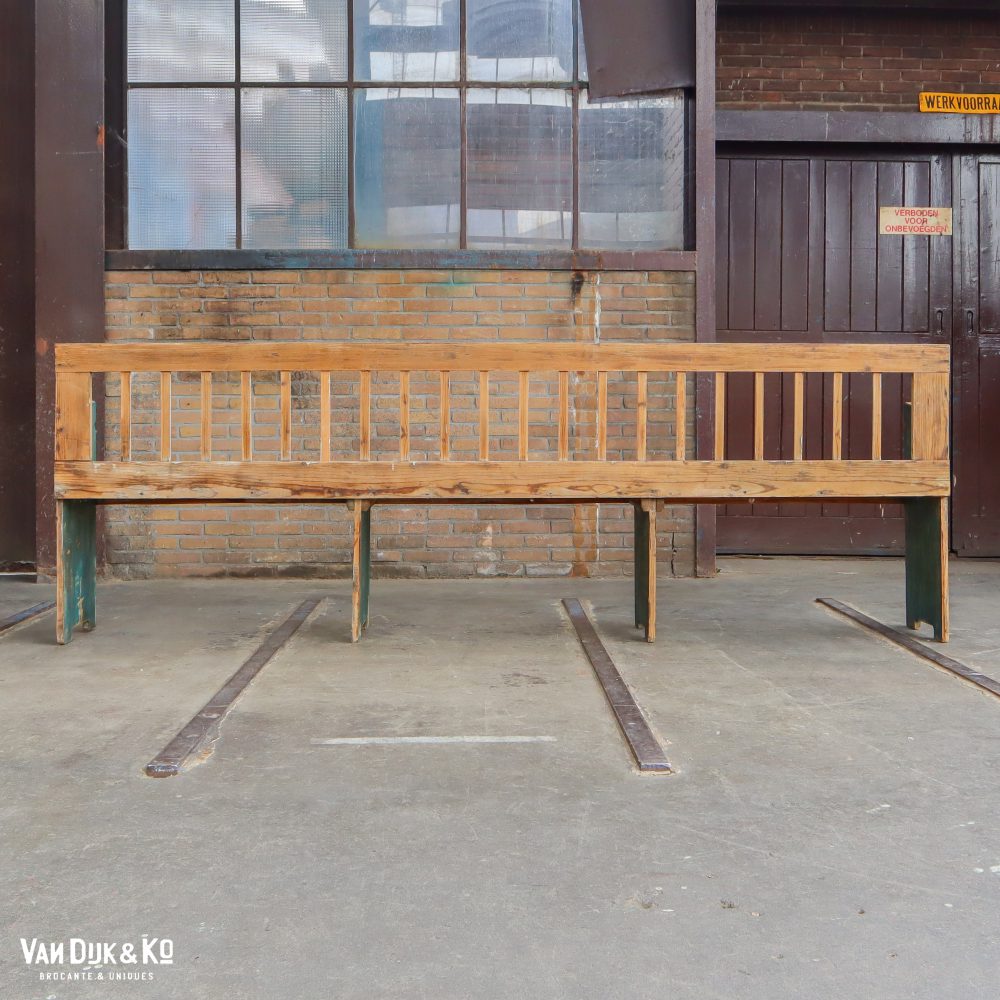 Brocante houten bank - Afbeelding 11