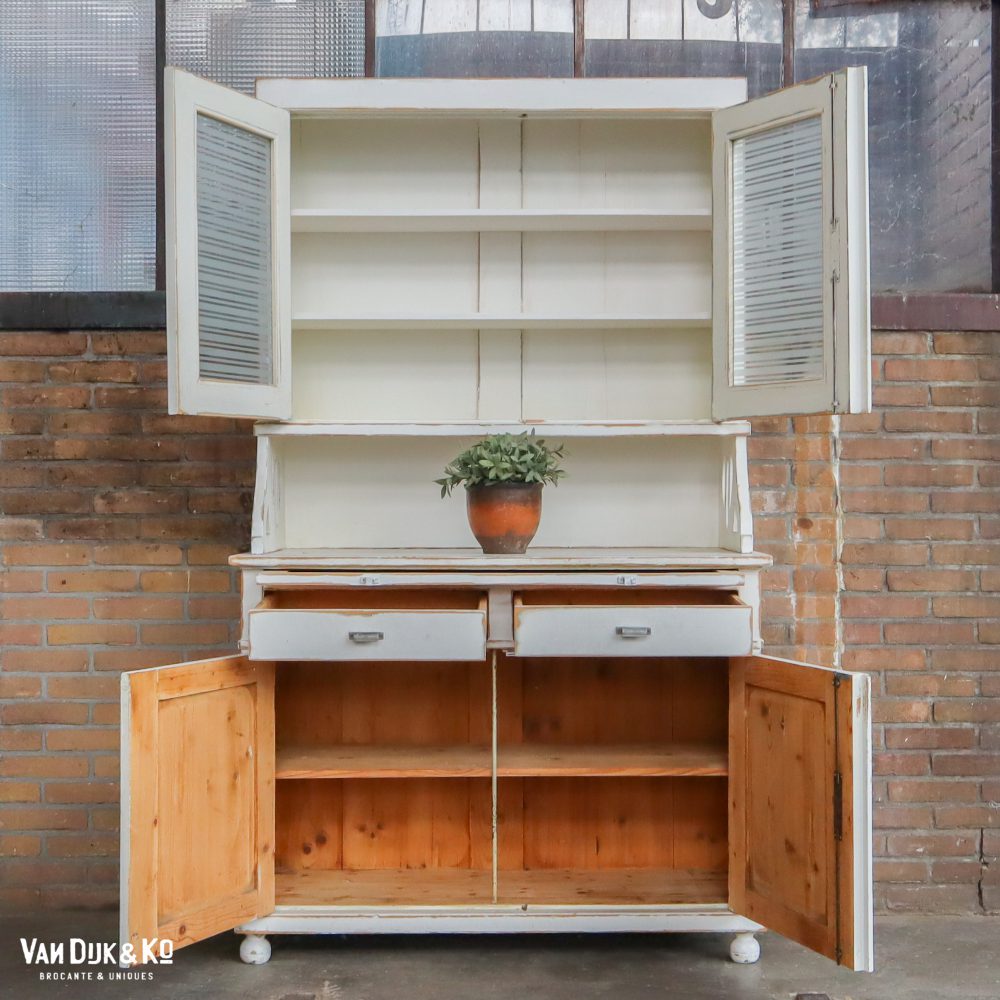 Brocante witte buffetkast - Afbeelding 3