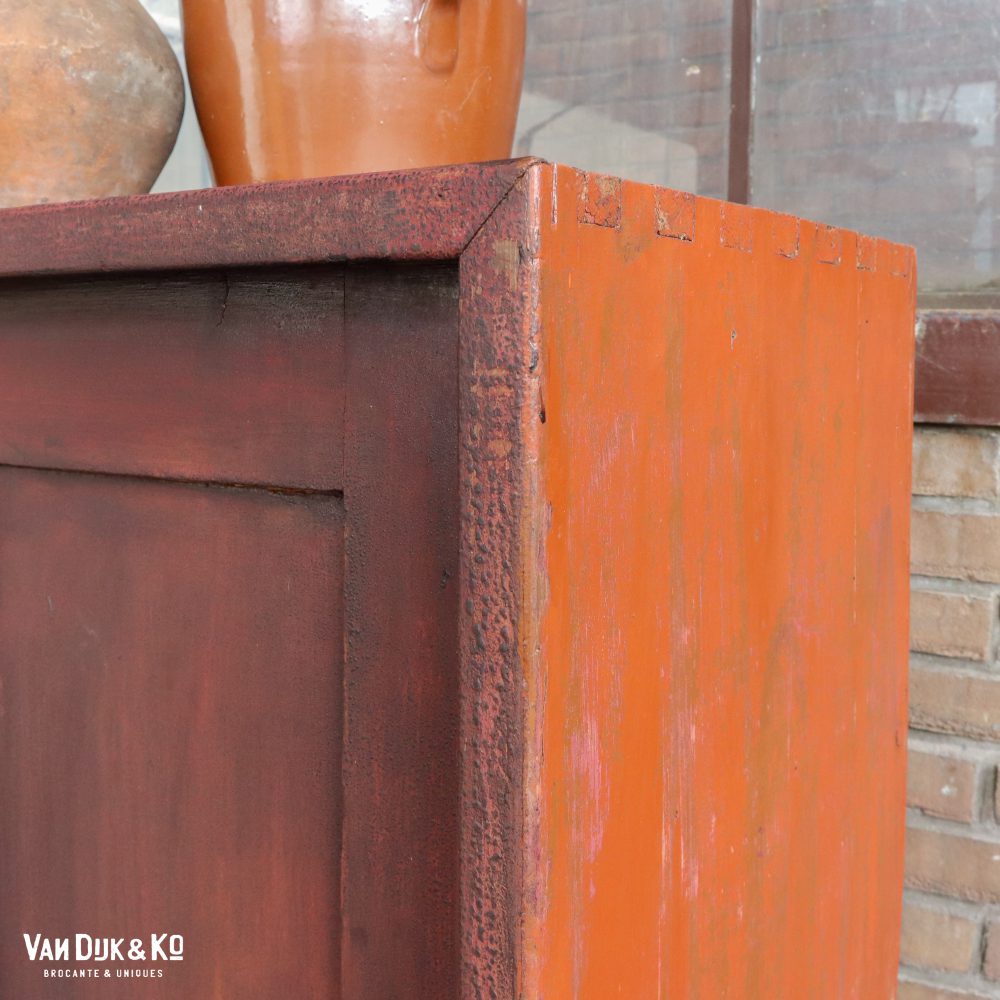 Brocante kast met schuifdeuren - Afbeelding 7