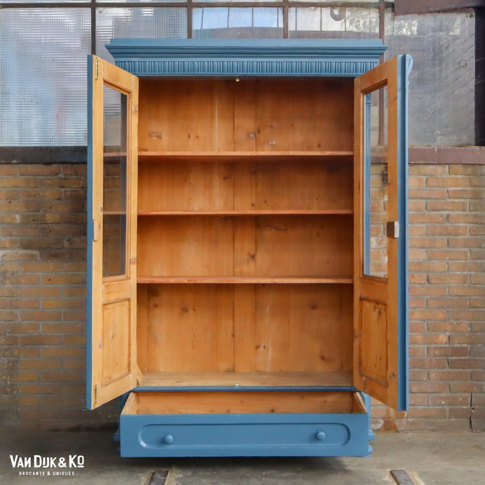 Blauwe vitrinekast - Afbeelding 3