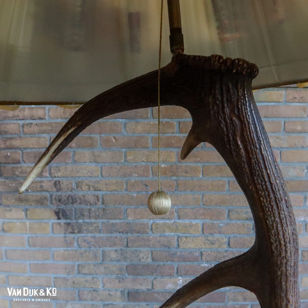 Vintage gewei vloerlamp - Afbeelding 10