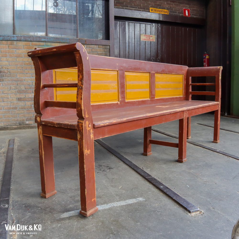 Houten driezits bank - Afbeelding 2