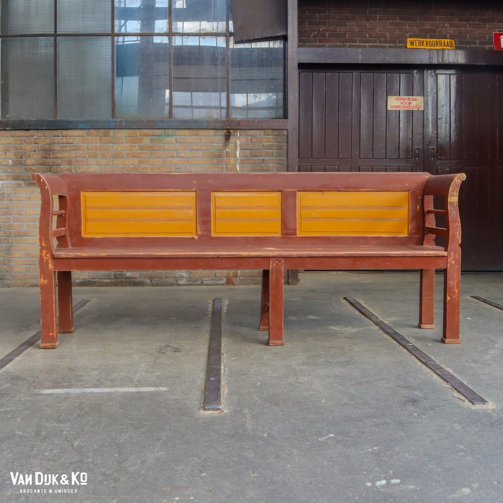 Houten driezits bank - Afbeelding 3