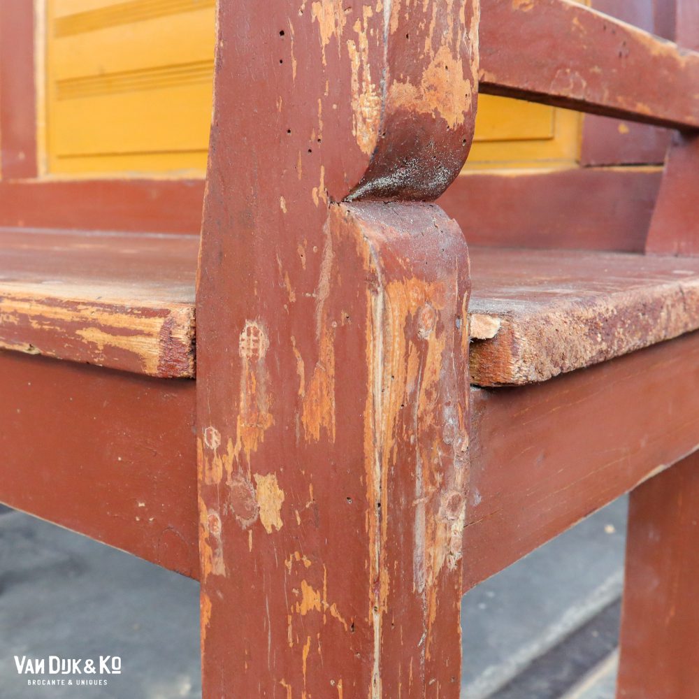 Houten driezits bank - Afbeelding 8