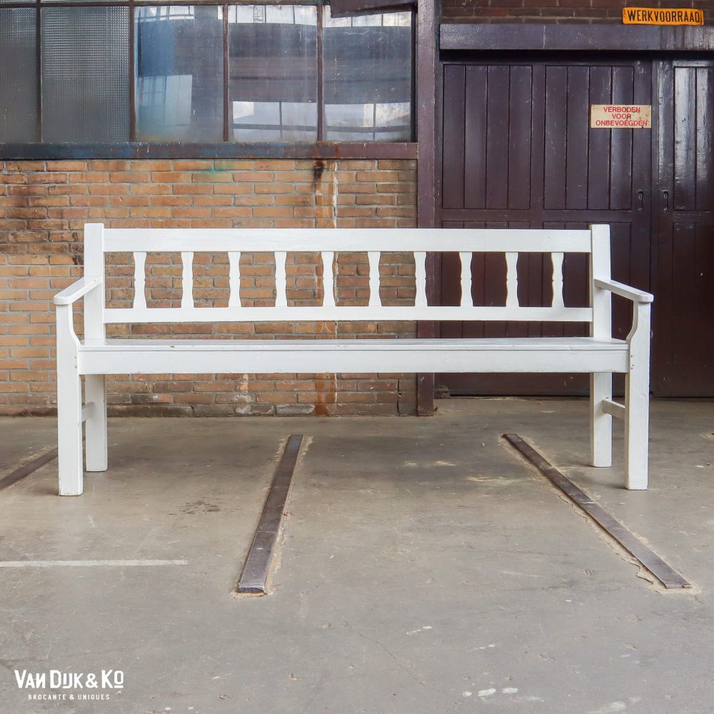 Witte brocante bank - Afbeelding 3
