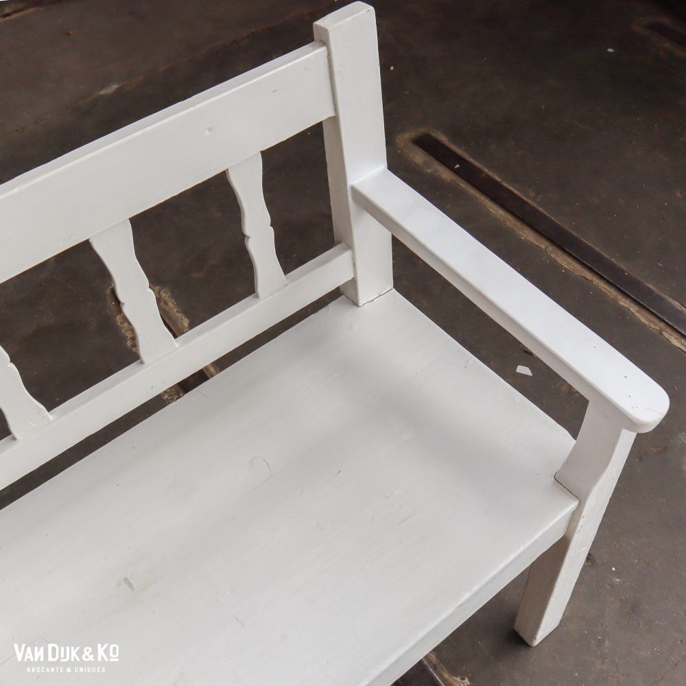 Witte brocante bank - Afbeelding 4