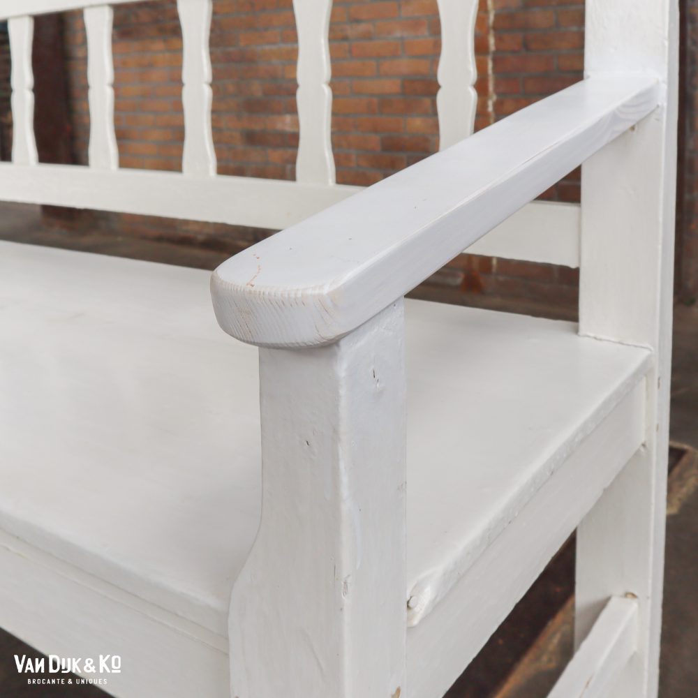 Witte brocante bank - Afbeelding 5