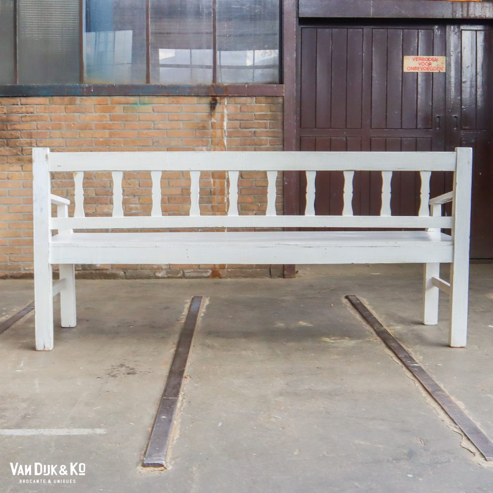 Witte brocante bank - Afbeelding 9