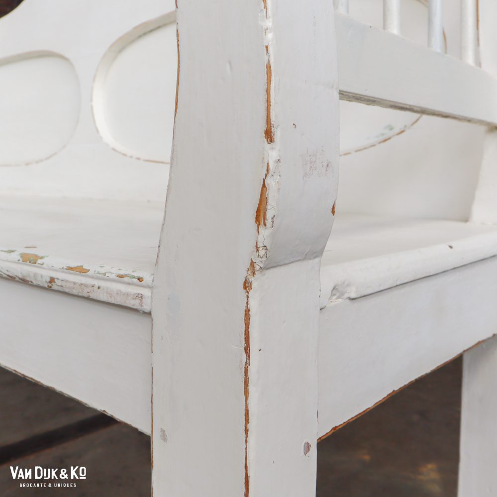 Houten witte bank - Afbeelding 6