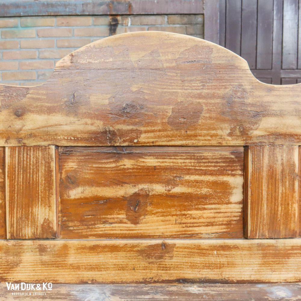 Houten brocante bank - Afbeelding 4