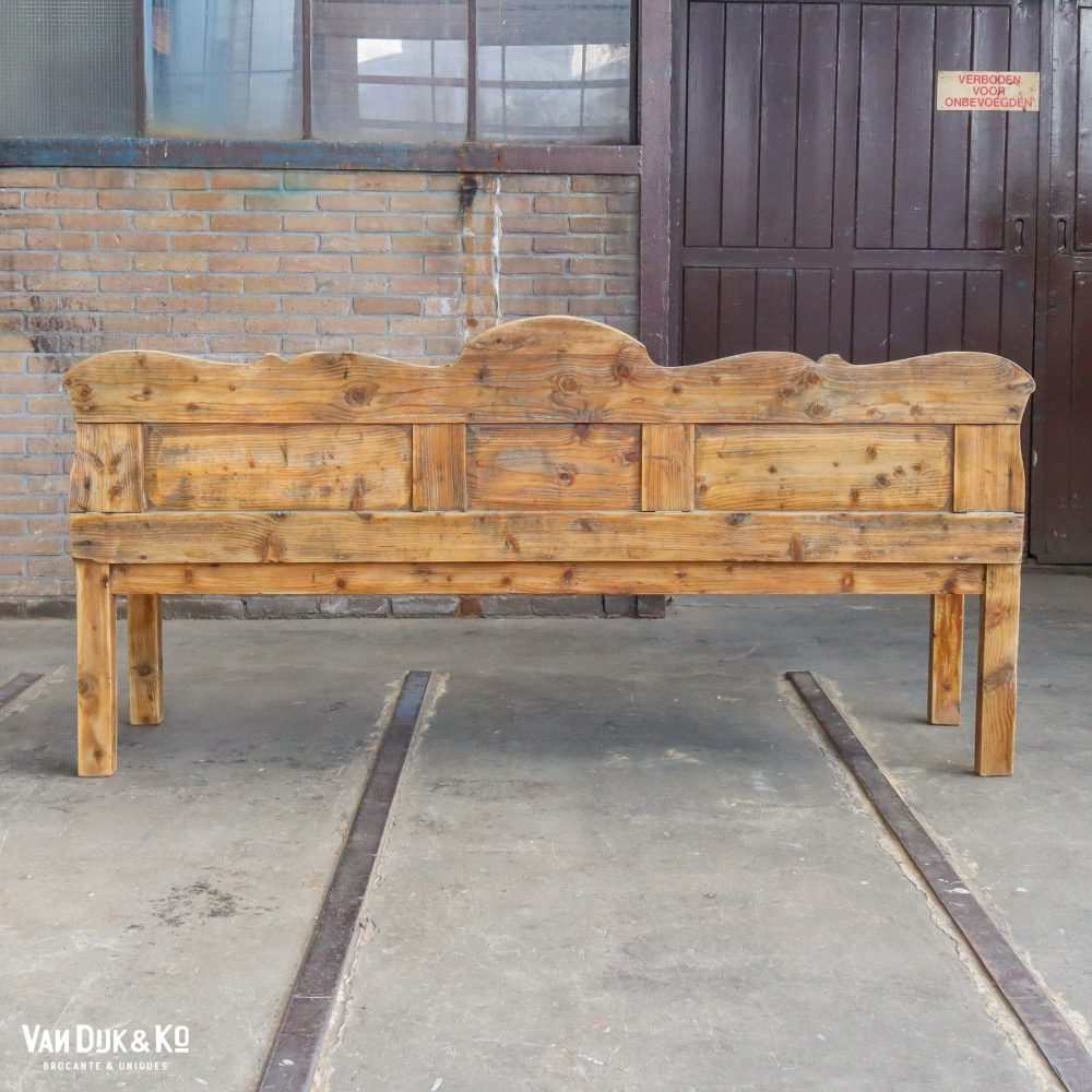 Houten brocante bank - Afbeelding 11