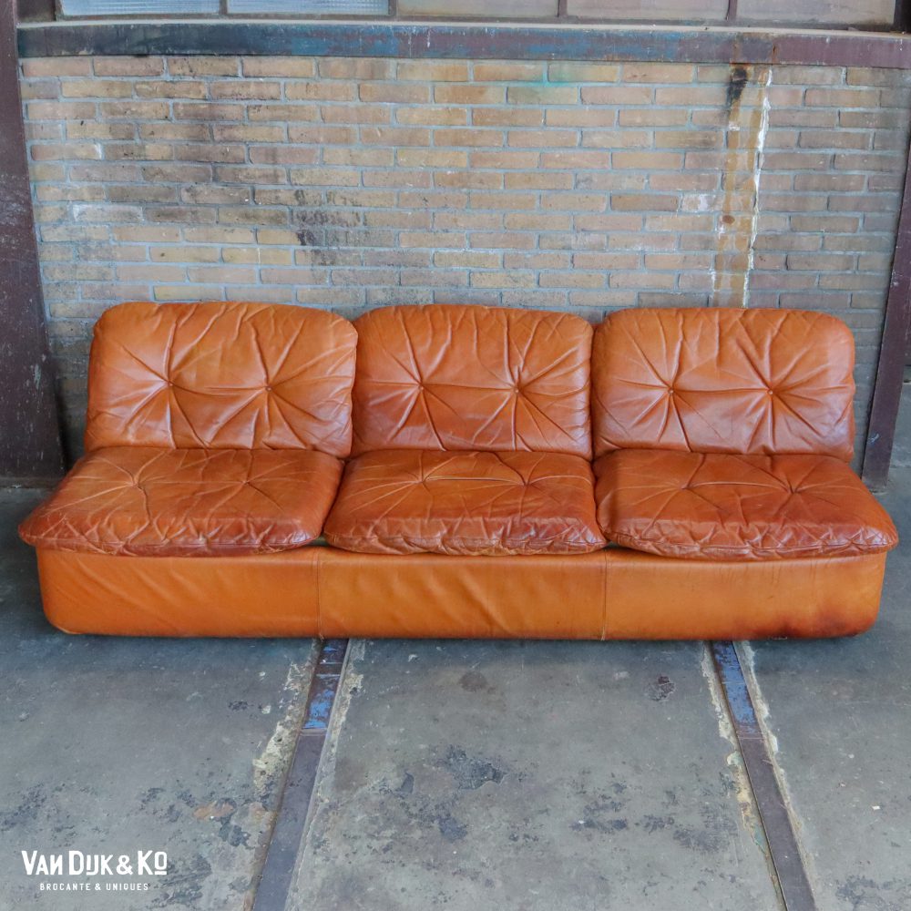 Vintage leren bank - Knoll - driezits - Afbeelding 3