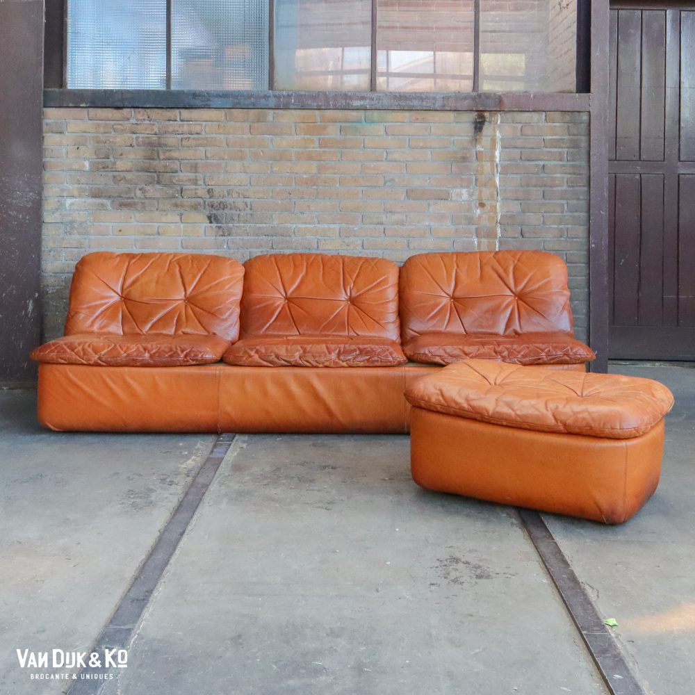 Vintage leren bank - Knoll - driezits - Afbeelding 4