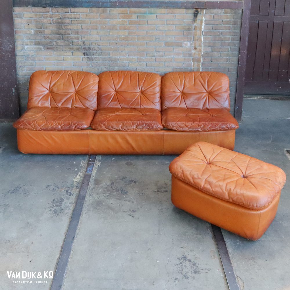 Vintage leren bank - Knoll - driezits - Afbeelding 5