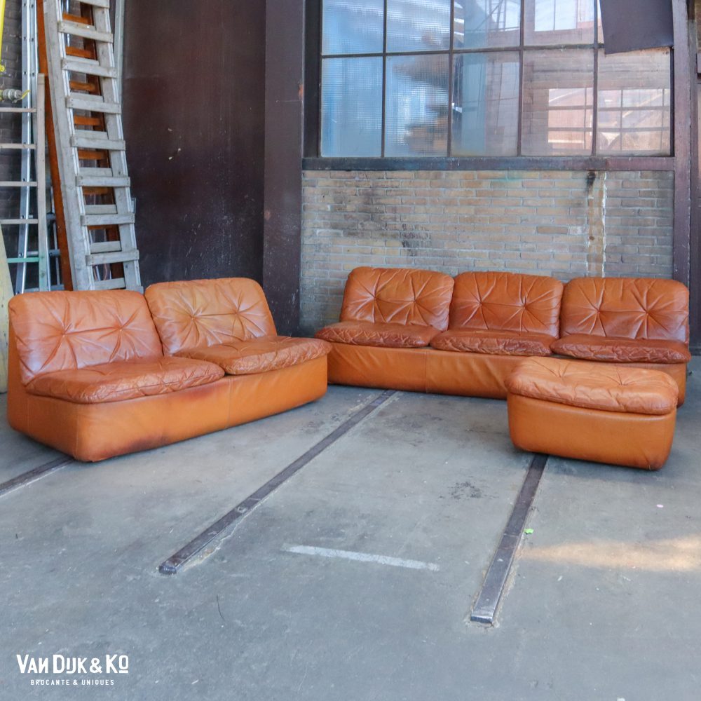 Vintage leren bank - Knoll - driezits - Afbeelding 16