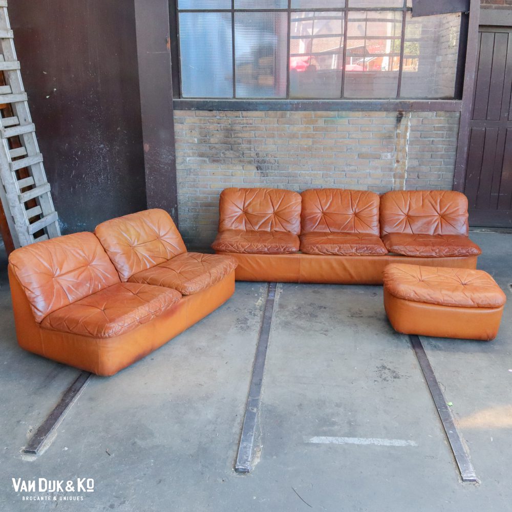 Vintage leren bank - Knoll - driezits - Afbeelding 17