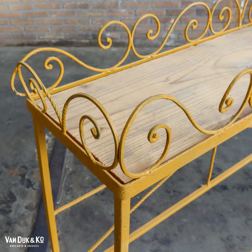 Metalen plantentafel met hout - Afbeelding 4