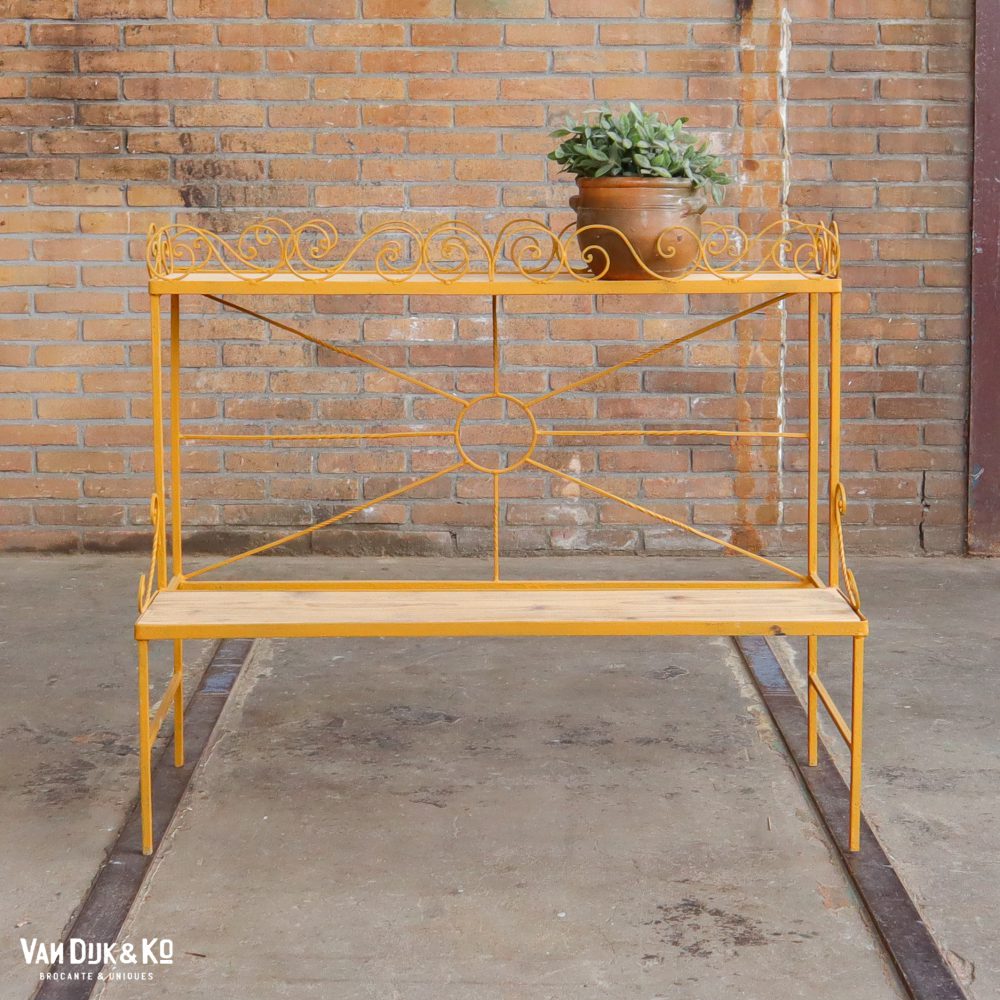 Metalen plantentafel met hout - Afbeelding 2