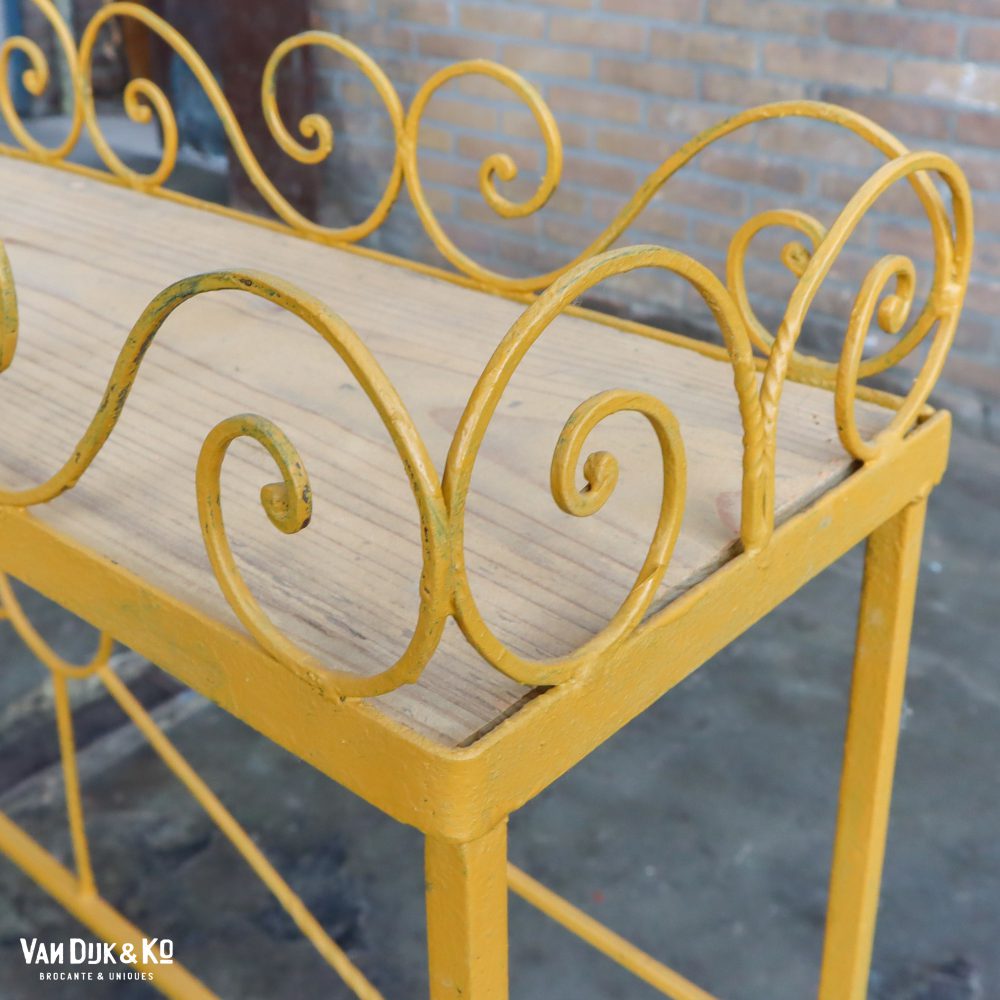 Metalen plantentafel met hout - Afbeelding 5