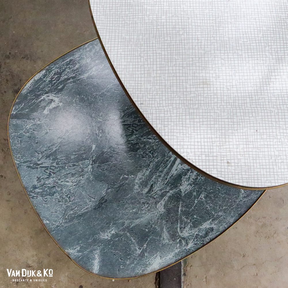 Vintage formica vloerlamp met tafeltjes - Afbeelding 5