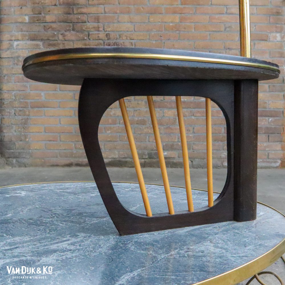 Vintage formica vloerlamp met tafeltjes - Afbeelding 4