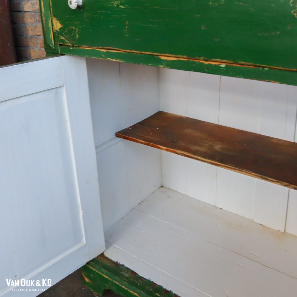 Brocante groen kastje - Afbeelding 4