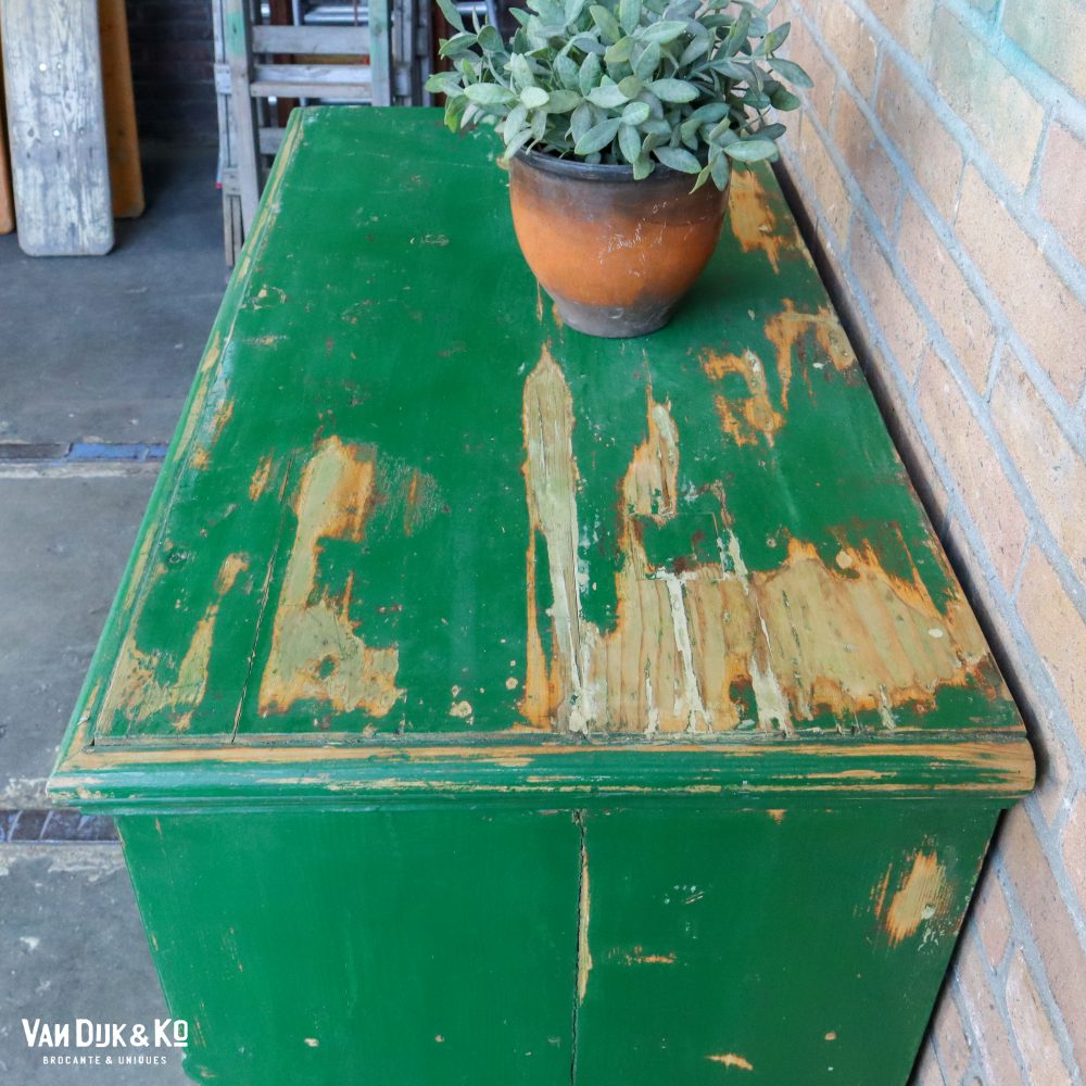 Brocante groen kastje - Afbeelding 7