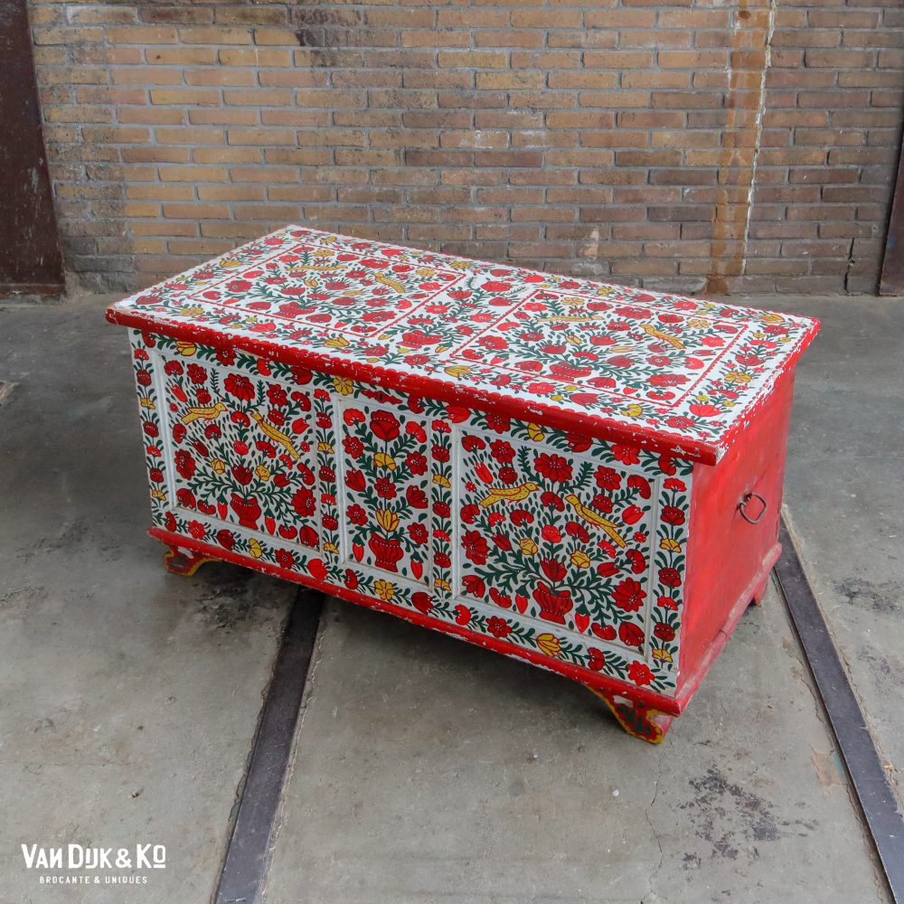 Handbeschilderde houten kist - Afbeelding 4