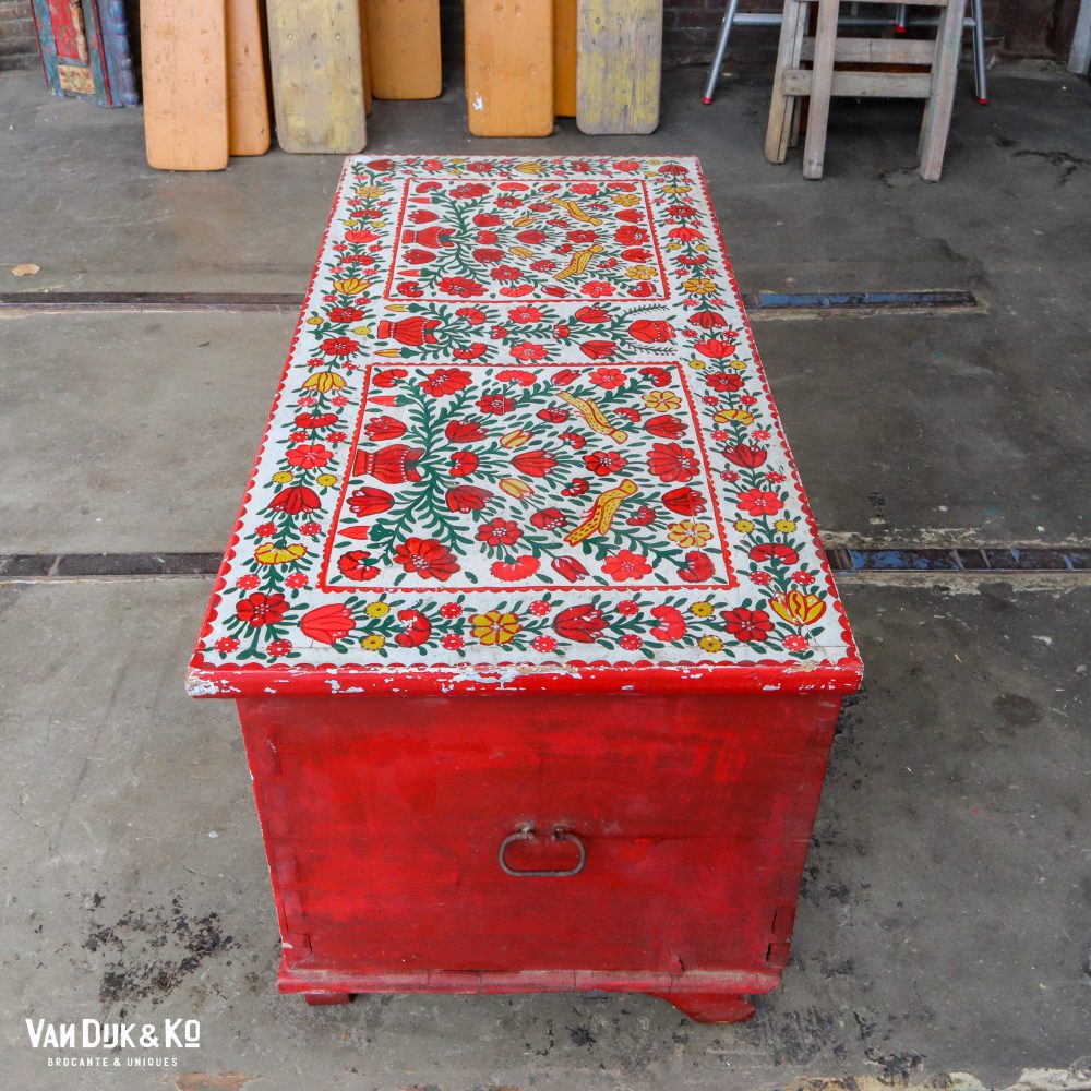 Handbeschilderde houten kist - Afbeelding 5