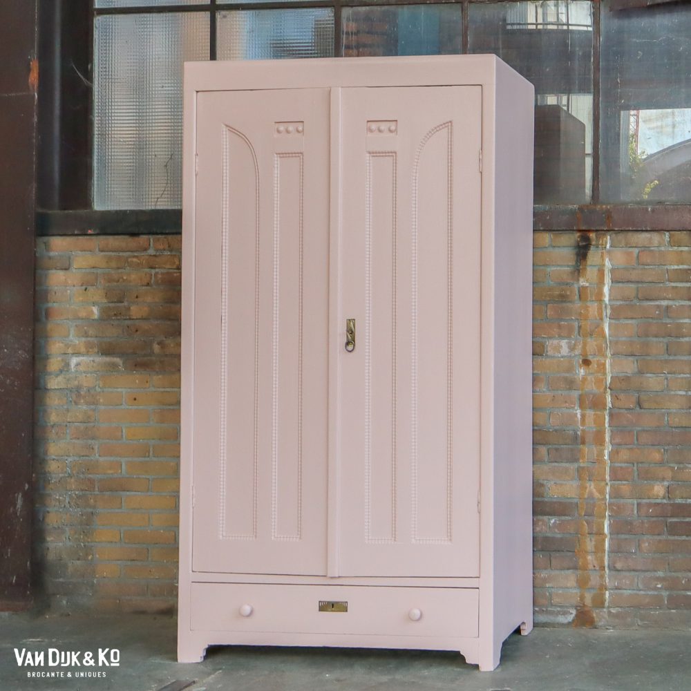 Brocante roze linnenkast - Afbeelding 2