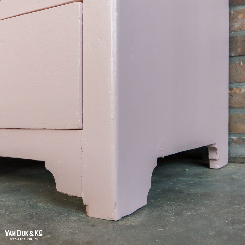 Brocante roze linnenkast - Afbeelding 13
