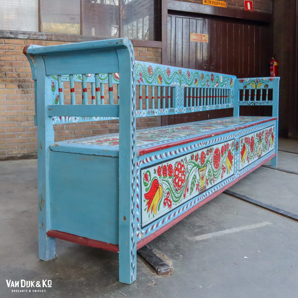 Beschilderde blauwe klepbank - Afbeelding 2