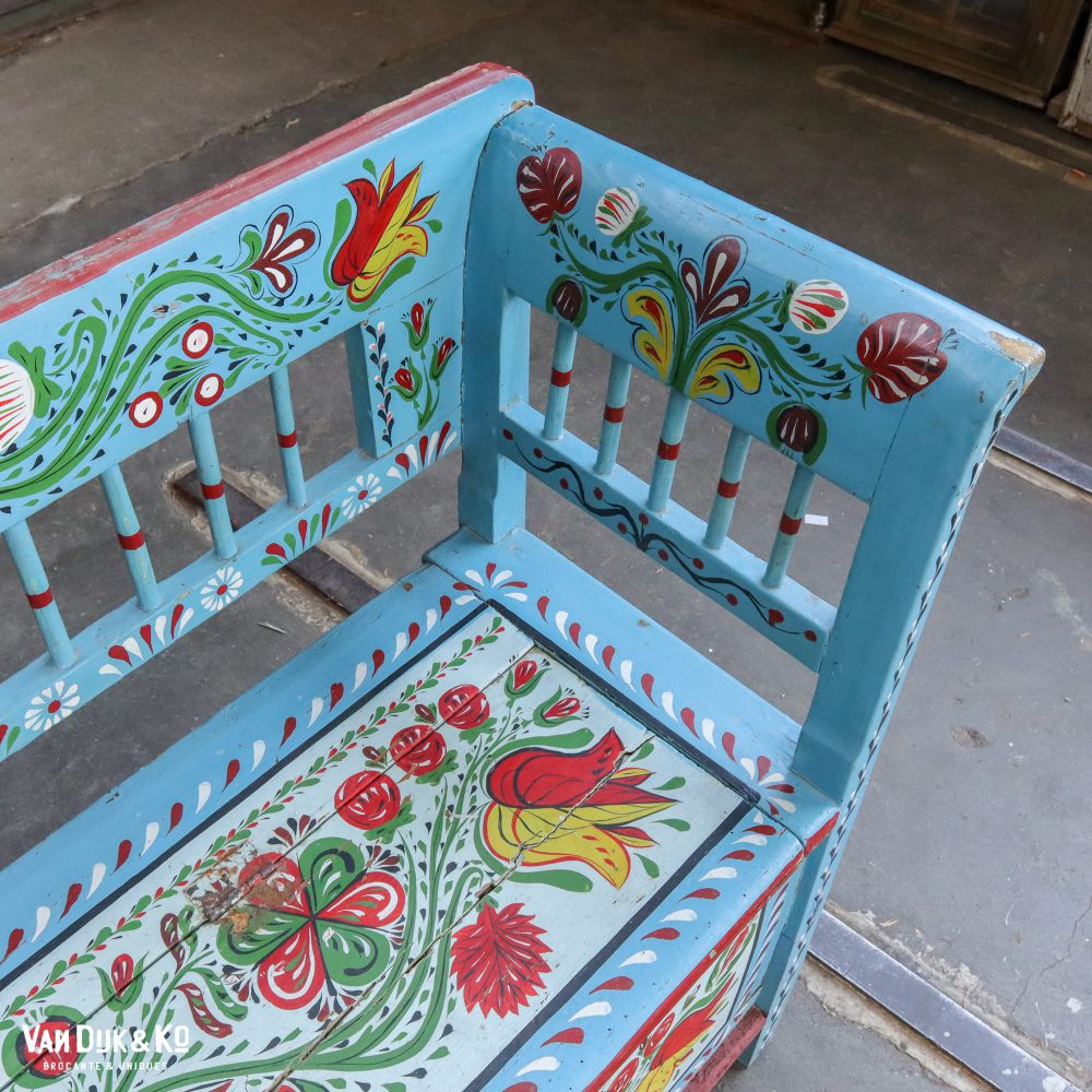 Beschilderde blauwe klepbank - Afbeelding 6