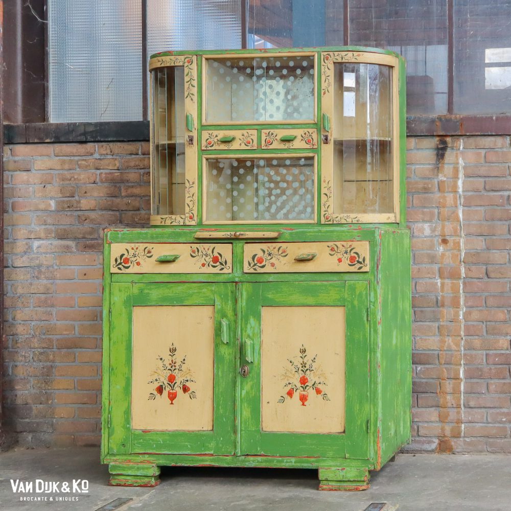 Beschilderde groene buffetkast - Afbeelding 2