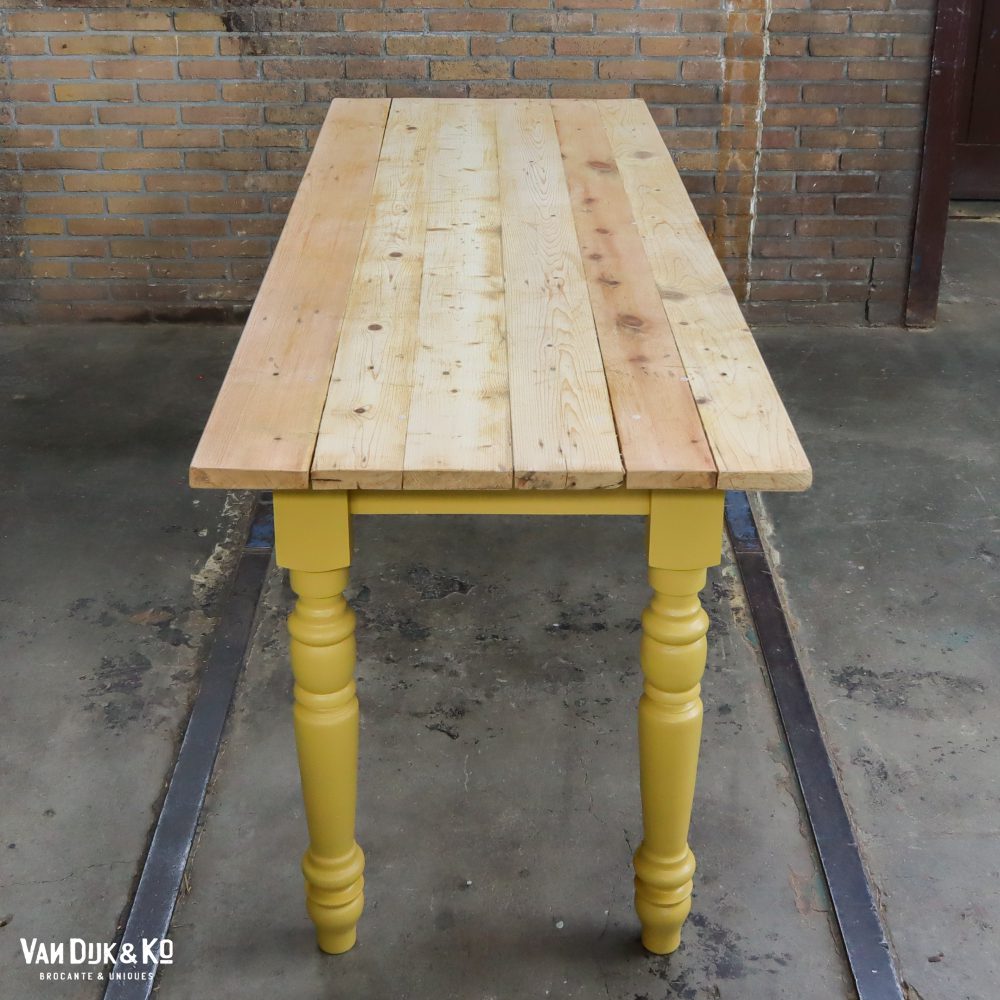 Landelijke tafel - geel onderstel - Afbeelding 3