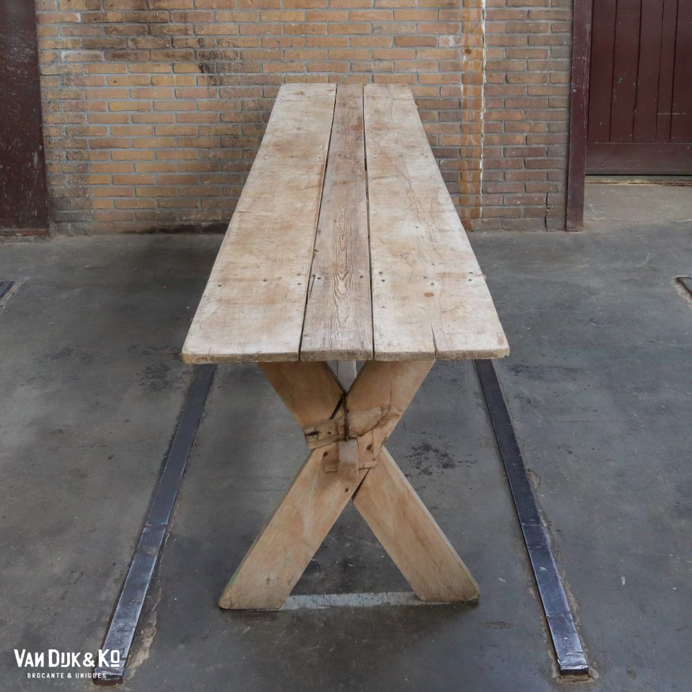 Landelijke kruispoot tafel - 3 meter - Afbeelding 4