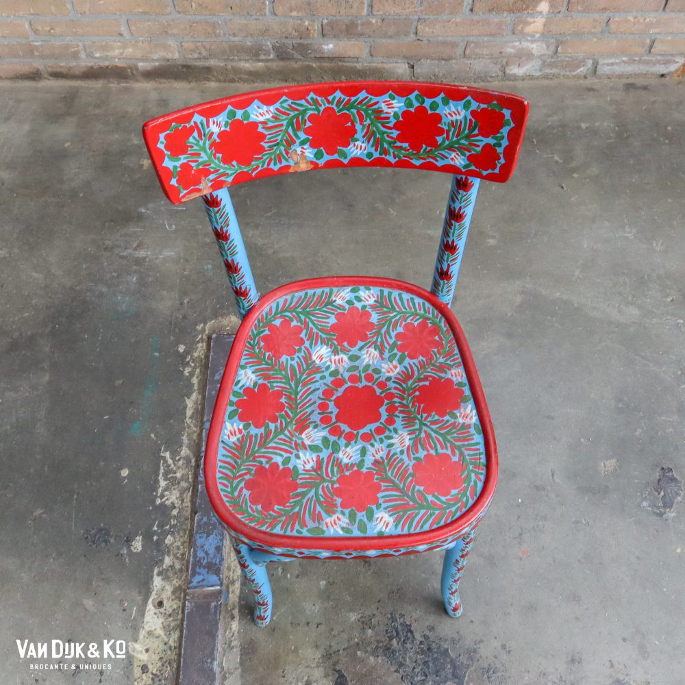 Handbeschilderde Roemeense set - tafel en 3 stoelen - Afbeelding 20
