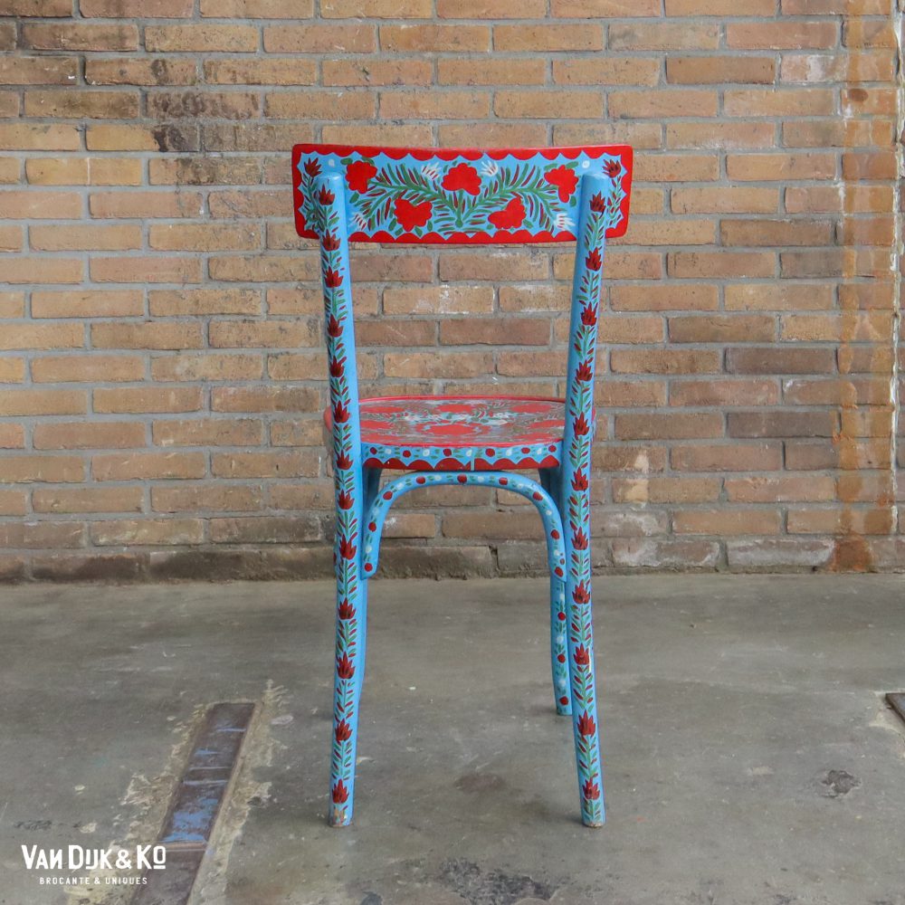 Handbeschilderde Roemeense set - tafel en 3 stoelen - Afbeelding 19