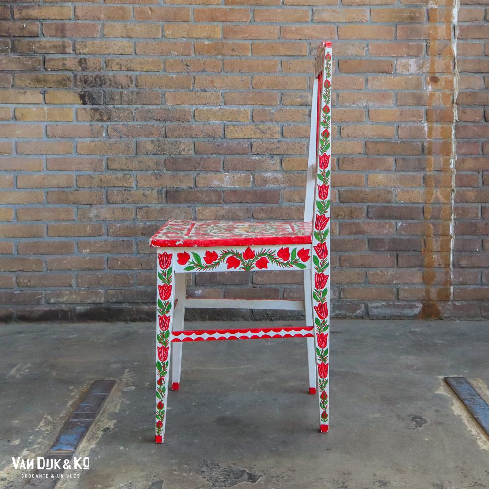 Handbeschilderde Roemeense set - tafel en 4 stoelen - Afbeelding 15