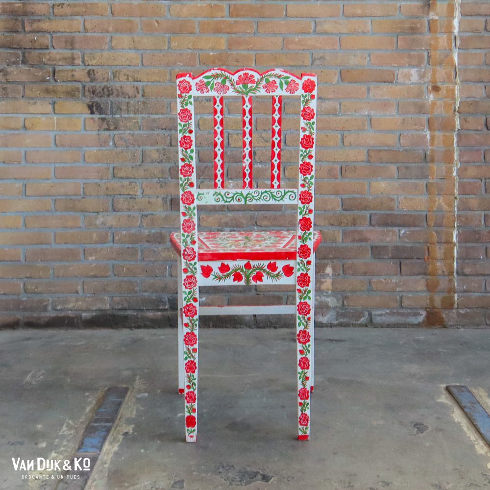 Handbeschilderde Roemeense set - tafel en 4 stoelen - Afbeelding 14