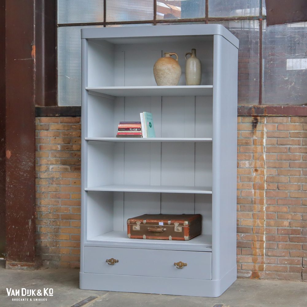 Brocante grijze boekenkast - Afbeelding 2