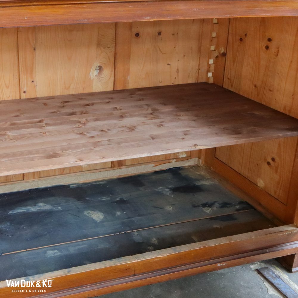 Bruine brocante vitrinekast - Afbeelding 9
