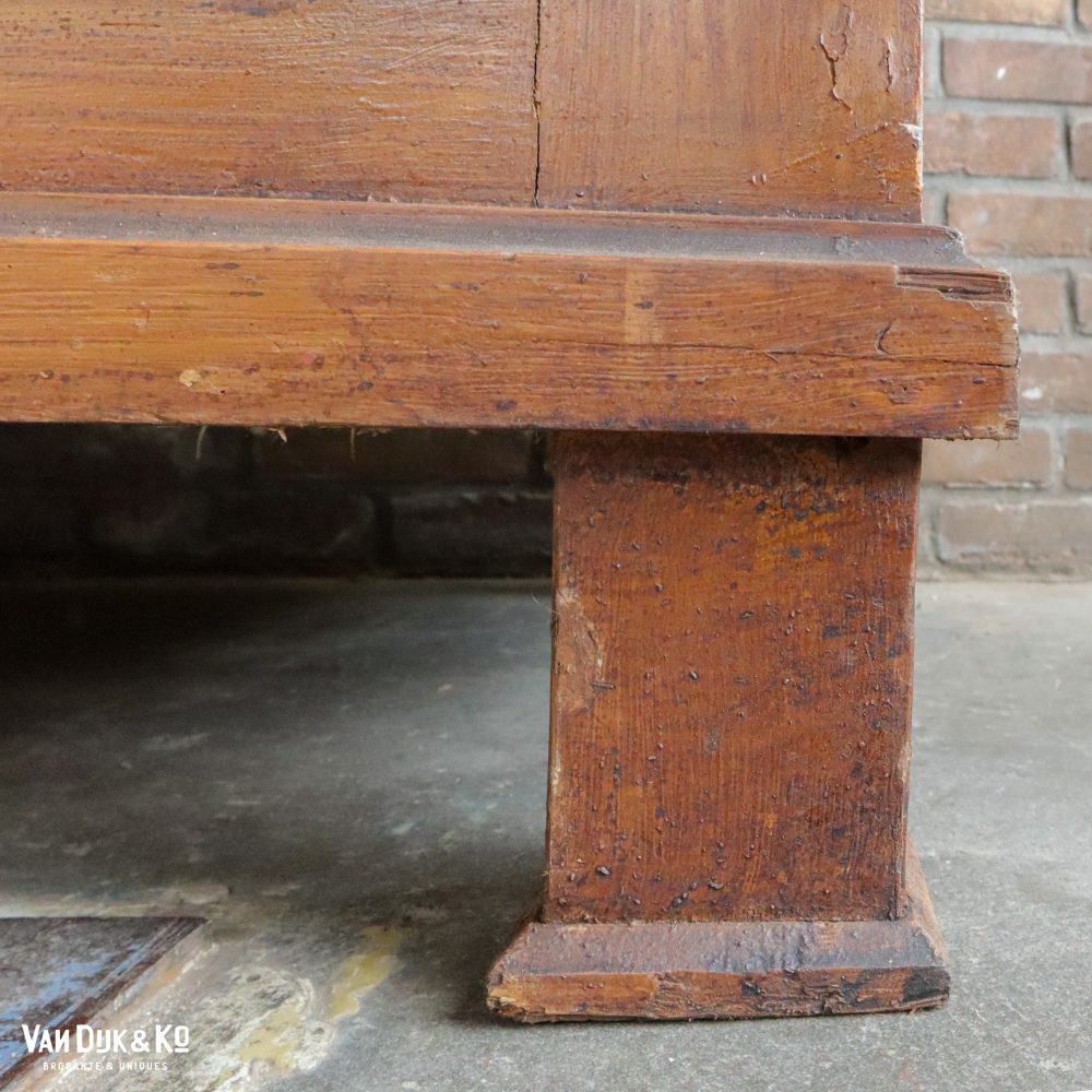 Bruine brocante vitrinekast - Afbeelding 17