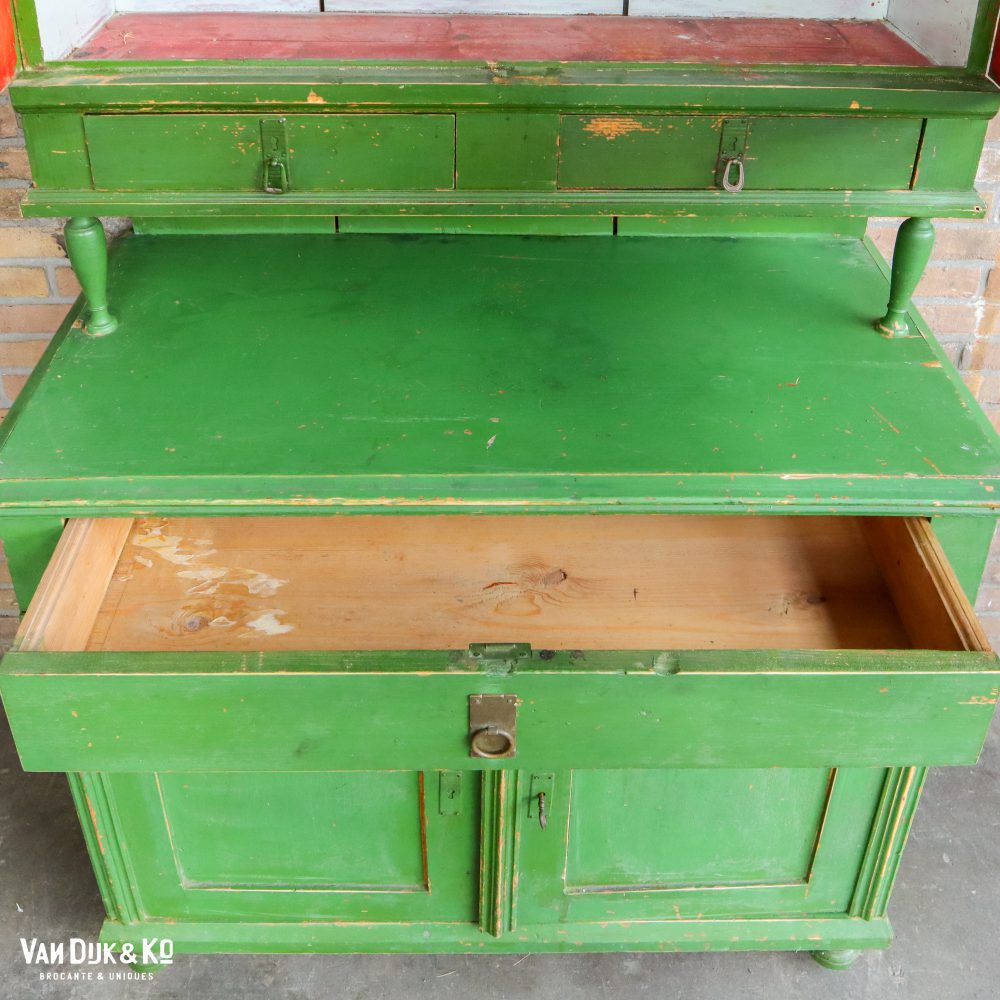 Groene brocante buffetkast - Afbeelding 5