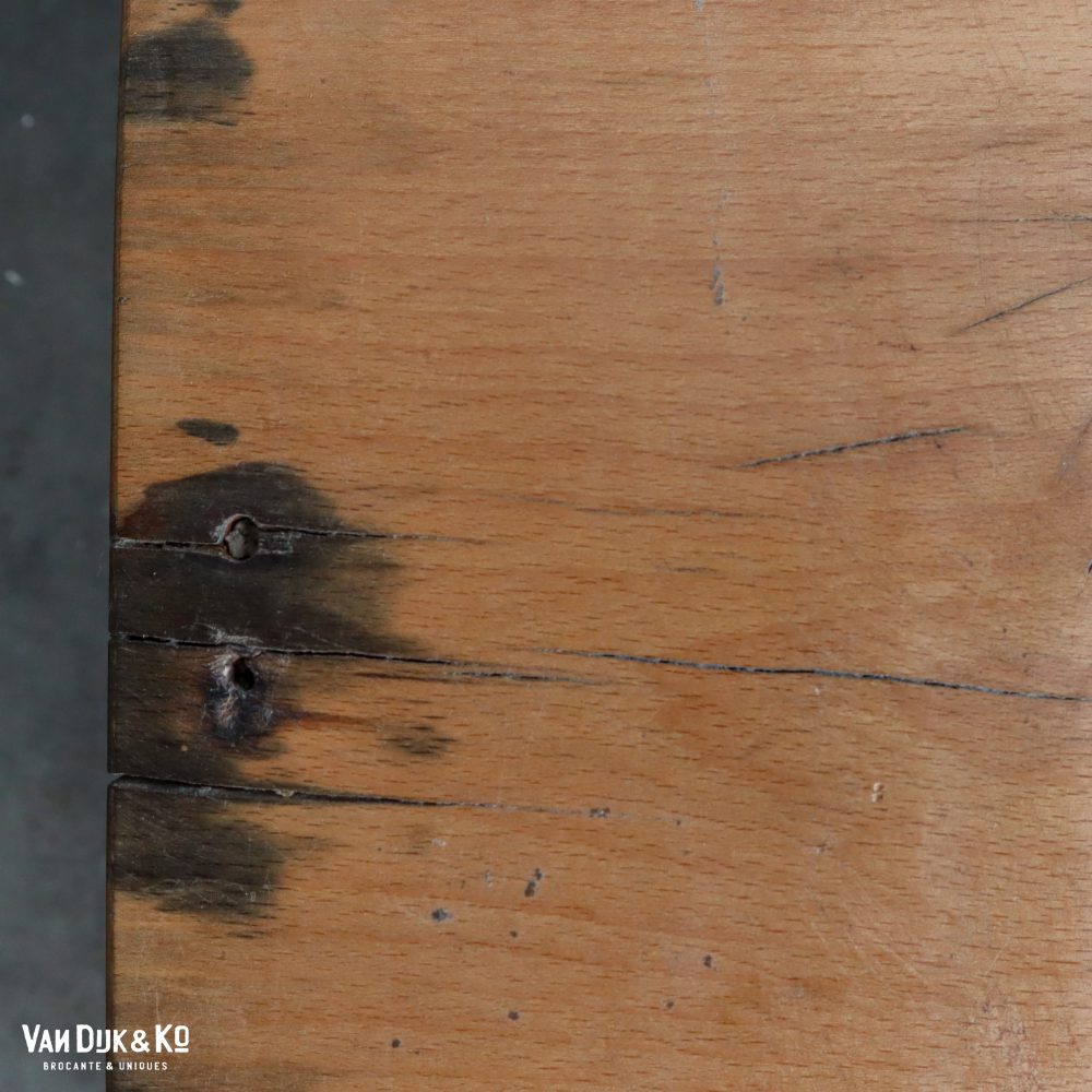 Industriële tafel met houten blad - Afbeelding 6