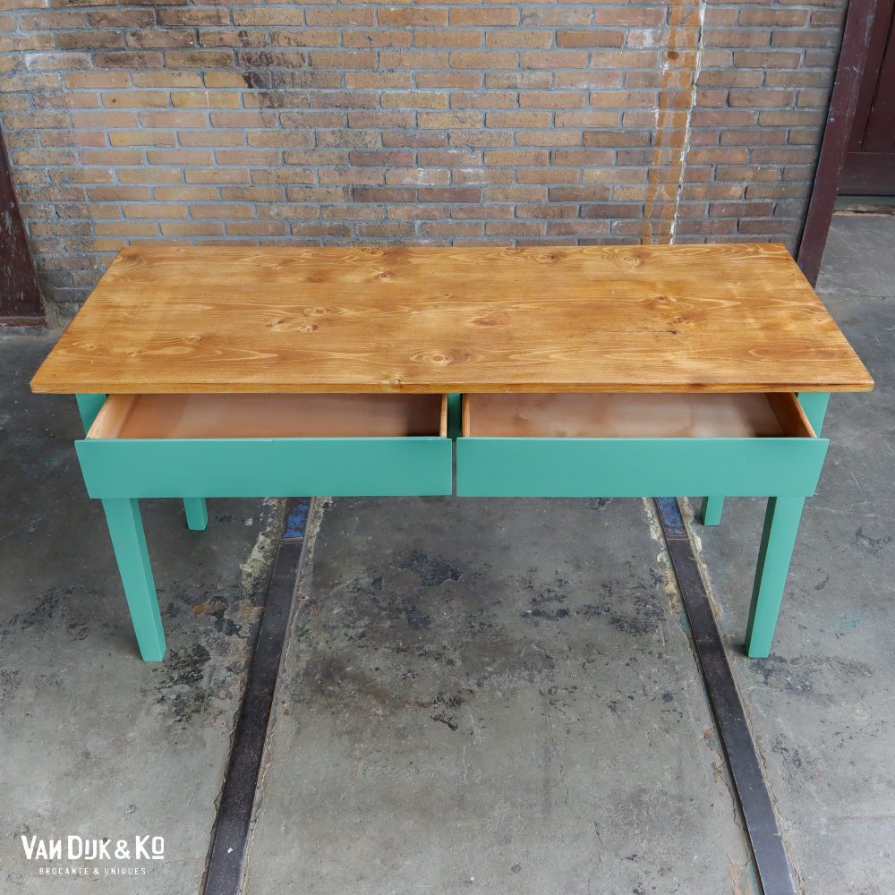 Brocante tafel met lades - Afbeelding 3