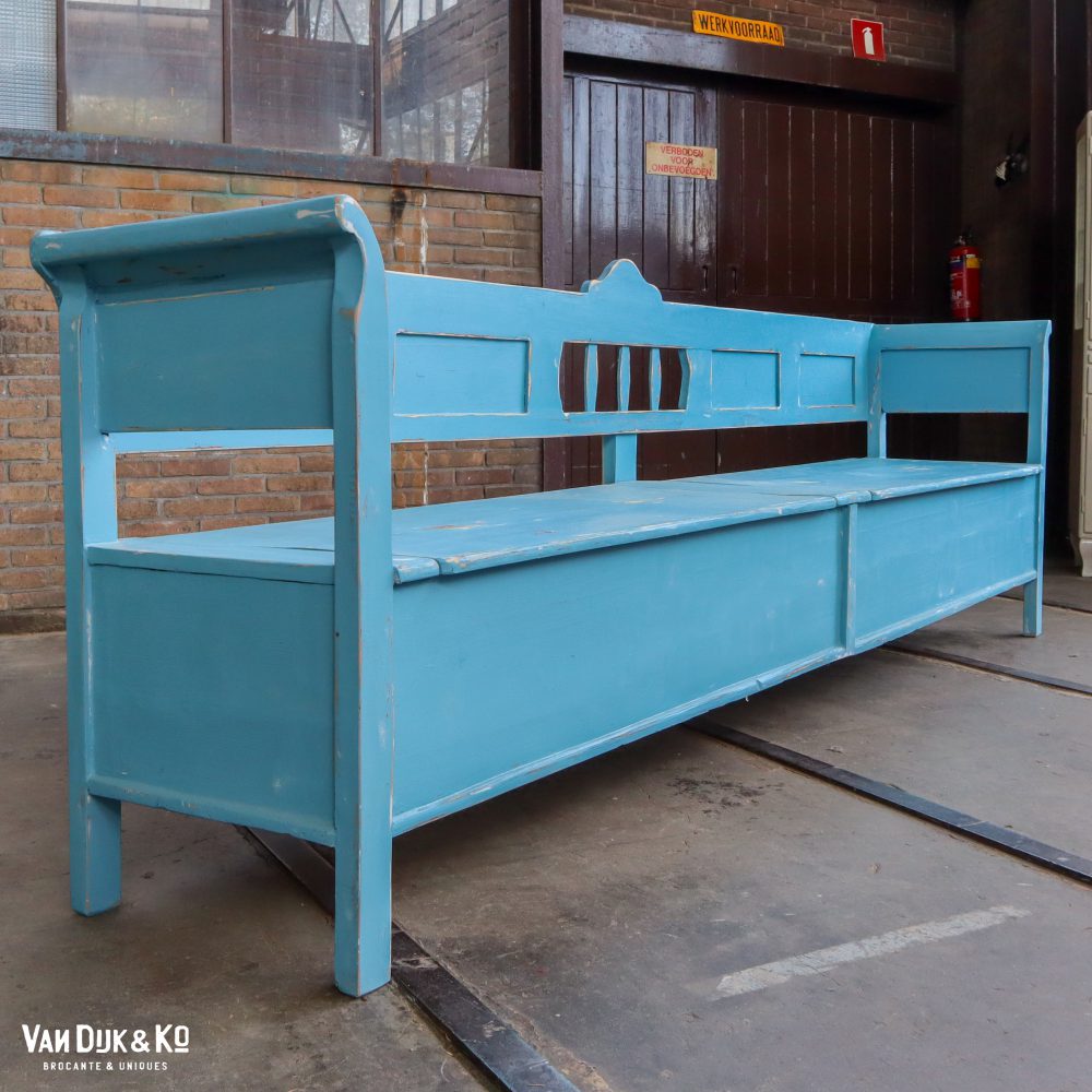 Lange blauwe klepbank - Afbeelding 3